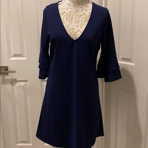 The Vanity Room Navy Mid -sleeve Dress